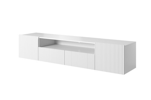 Wall-Mounted TV Cabinet Nicole 200 cm, white/matt white