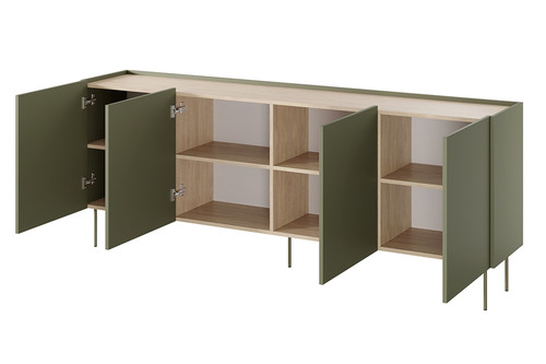 Four-Door Cabinet Desin 220, olive/nagano oak