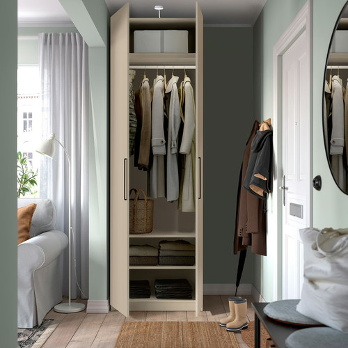 PAX/FORSAND Wardrobe combination, grey-beige/grey-beige, 75x60x236 cm