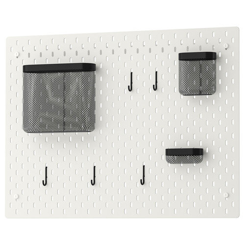 SKÅDIS Pegboard combination, white, 76x56 cm