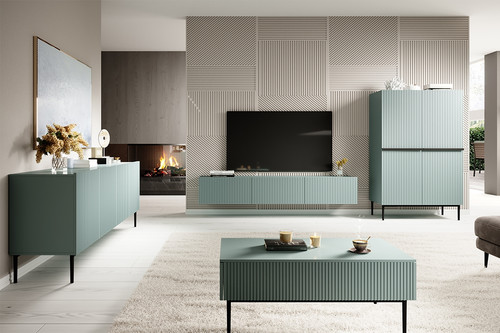 Wall-mounted TV Cabinet Nicole 200 cm, sage