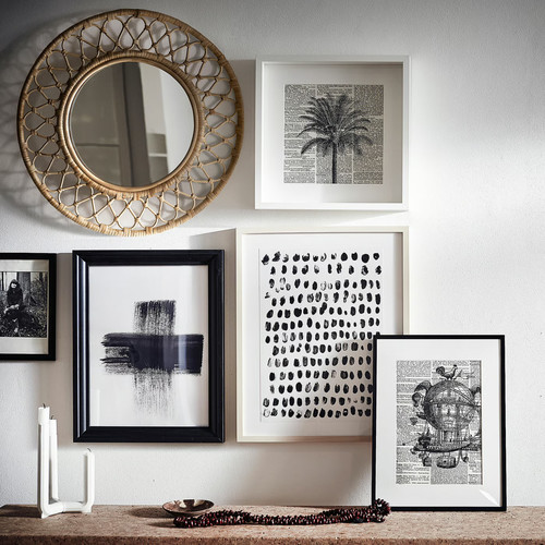 GRINSBOL Mirror, rattan, 55 cm