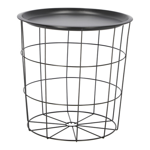 Side Table with Storage Cocotte, black