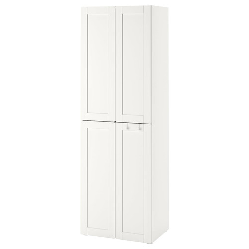 SMÅSTAD / PLATSA Wardrobe, white with frame, with 2 clothes rails, 60x40x180 cm