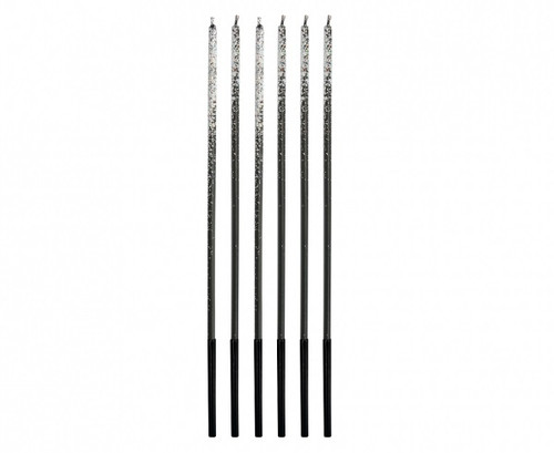 Candles Ombre 6pcs, glitter, black