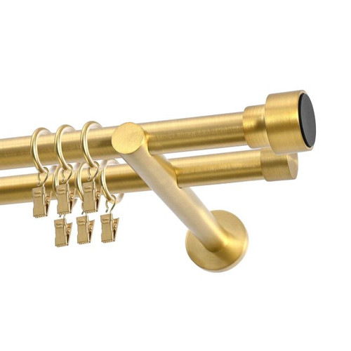 Double Curtain Rod Slick 19 mm 200 cm, brass