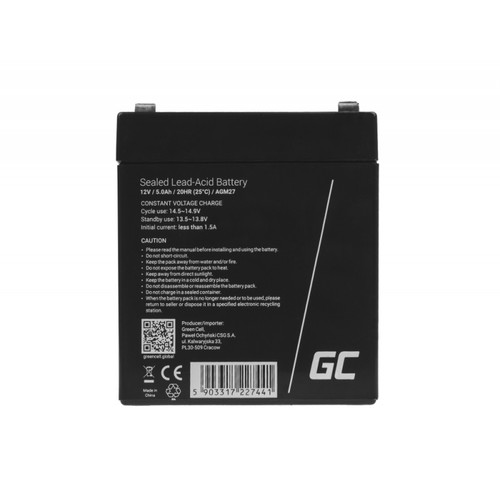 GreenCell Battery Sealed Lead-acid 20HR AGM27 12V 5Ah