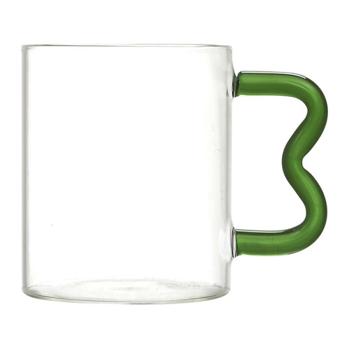Glass Mug Borosilicate 350ml, green