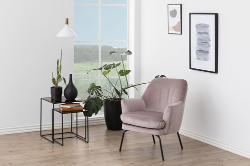 Armchair Chisa, velvet, dark grey