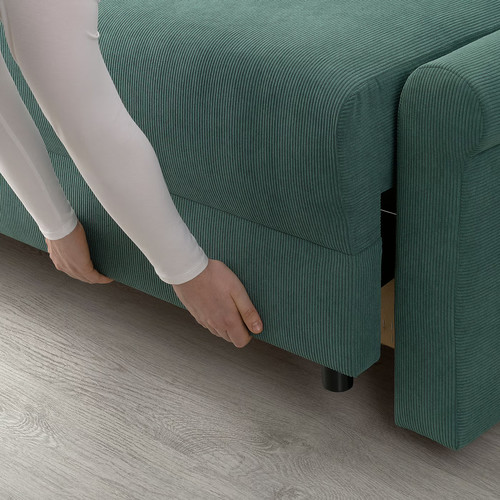 DÅNHULT 3-seat sofa-bed, Kelinge grey-turquoise