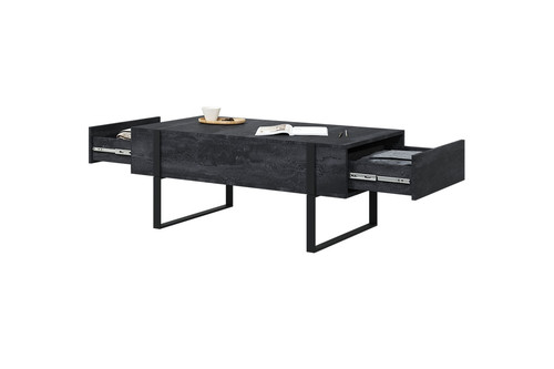 Coffee Table with 2 Drawers Verica, charcoal/black legs