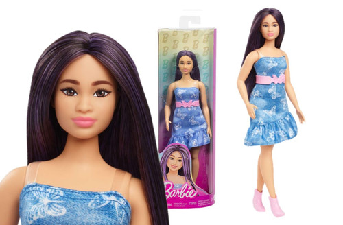 Barbie Fashionistas Doll #231 in Denim Butterfly Dress HYT89 3+
