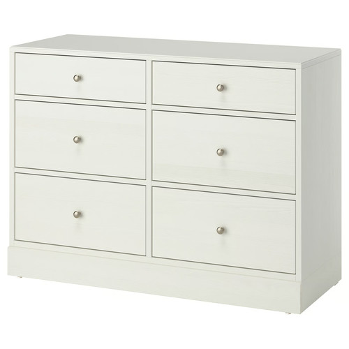 HAVSTA Chest of 6 drawers, white, 121x47x89 cm
