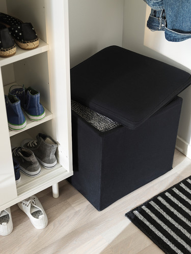 BOSNÄS Footstool with storage, Ransta black