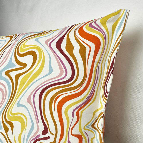 KLIPPNEJLIKA Cushion cover, off-white/multicolour, 40x58 cm