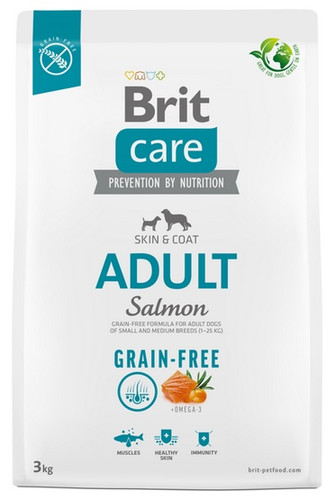 Brit Care Grain Free Adult Small & Medium Salmon Dry Dog Food 3kg