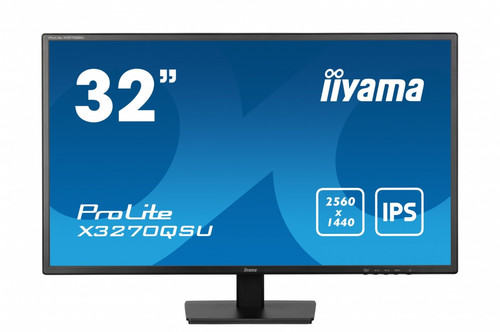IIYAMA 32" Monitor X3270QSU-B1 IPS WQHD HDMI DP 100Hz FlickerFree