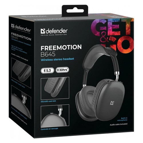 Defender FreeMotion B645 Wireless On-Ear Headset, Black