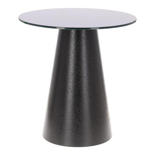 Coffee Table Soleilo 60cm, glass, round, black