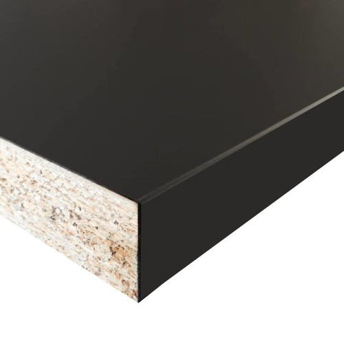 Laminated Kitchen Worktop 60 x 2.8 x 305 cm, matt black
