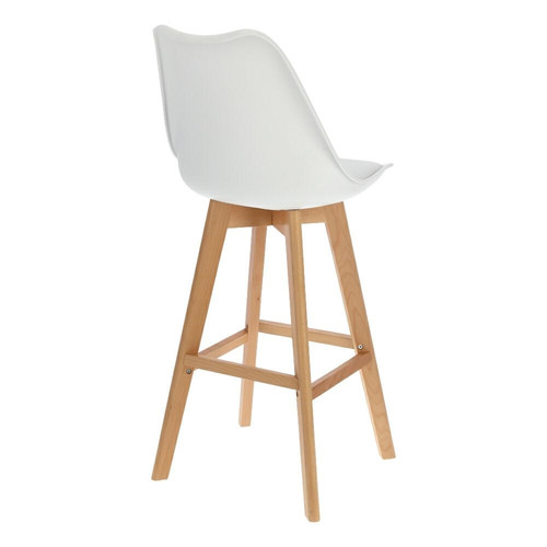 Bar Stool Norden Wood, high, PP, white