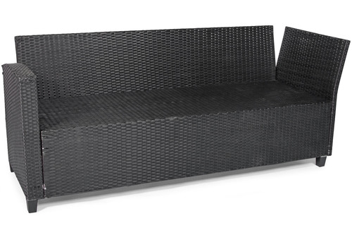 Garden Corner Sofa Set with Table, black