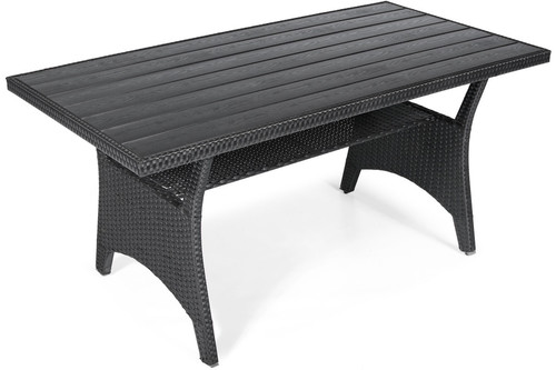 Garden Corner Sofa Set with Table, black