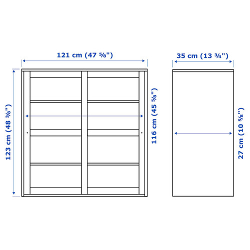 HAVSTA Glass-door cabinet, 121x35x123 cm