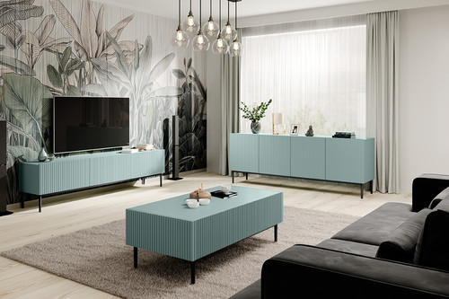 TV Cabinet Nicole 200 cm, sage/black legs