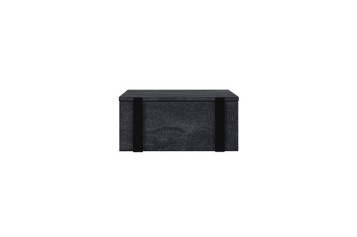 Wall-Mounted Bedside Table Verica Set of 2, charcoal/black handles