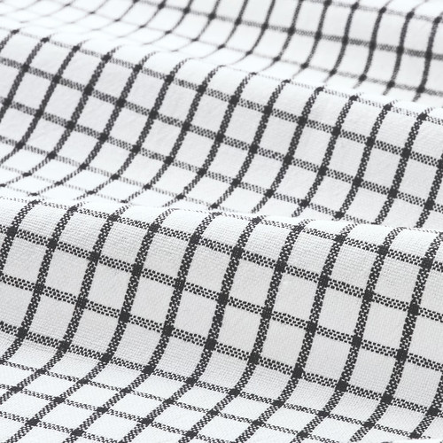 RINNIG Tea towel, white/dark grey, patterned, 45x60 cm