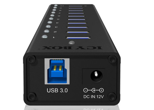RaidSonic Active 10-port USB 3.0 Hub Aluminium Case