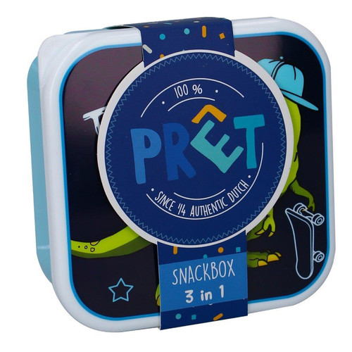 PRET Snack Box 3in1 Dino T-Rex Blue