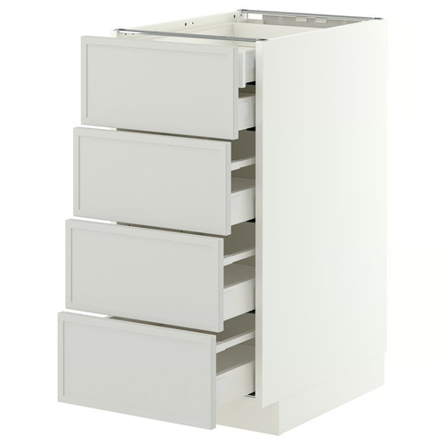 METOD/MAXIMERA Base cb 4 frnts/2 low/3 md drwrs, white/Aspudden light grey, 40x60 cm