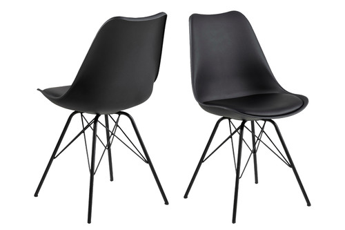 Chair Eris, 1pc, PP/faux leather, black/black