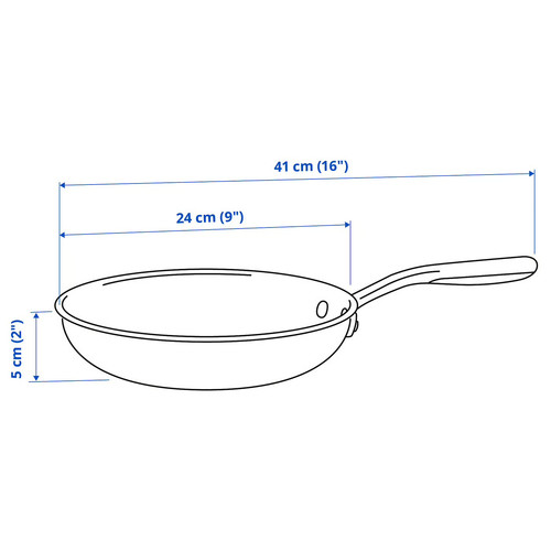 SENSUELL Frying pan, stainless steel, grey, 24 cm