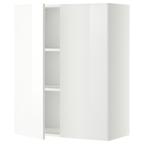 METOD Wall cabinet with shelves/2 doors, white/Ringhult white, 80x100 cm