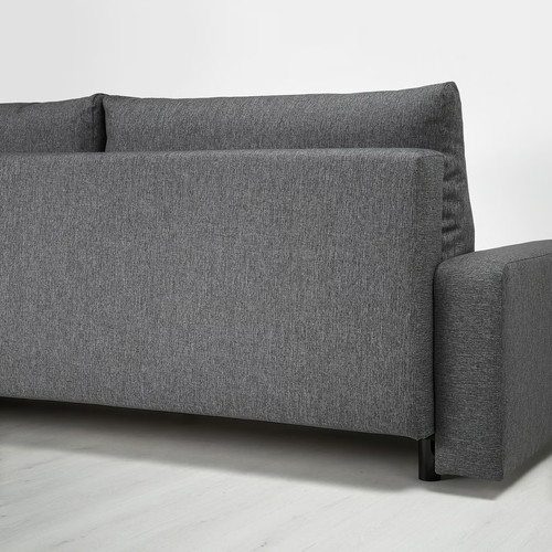 GRÄLVIKEN 3-seat sofa-bed  dark grey