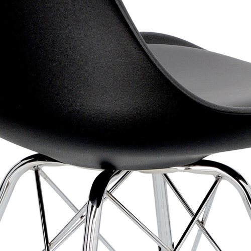 Chair Eris, 1pc, PP/faux leather, black/chrome