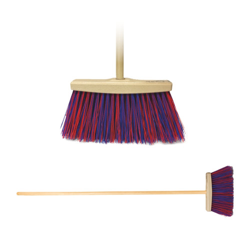 Broom 26x110cm, plastic bristle, indoor/outdoor