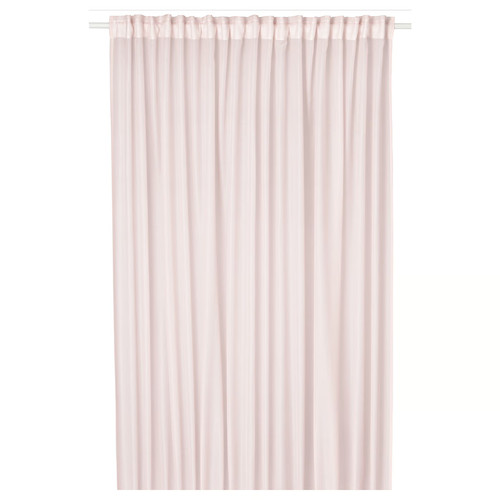 STENFRÖ Sheer curtain, 1 piece, with heading tape/pink, 300x300 cm