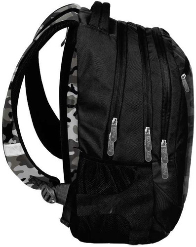 School Backpack Camo, black/grey