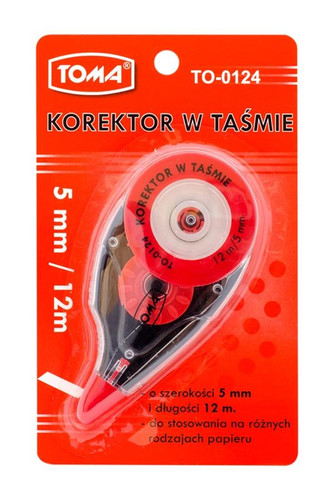 Toma Correction Tape 5mm x 12m 1pc, assorted colours