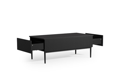 Coffee Table with Drawers Nicole, matt black/black legs