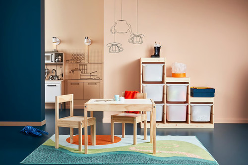 LÄTT Children's table with 2 chairs, white, pine