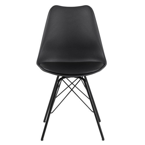 Chair Eris, 1pc, PP/faux leather, black/black