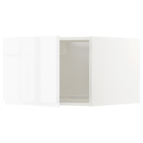 METOD Top cabinet for fridge/freezer, white/Voxtorp high-gloss/white, 60x40 cm