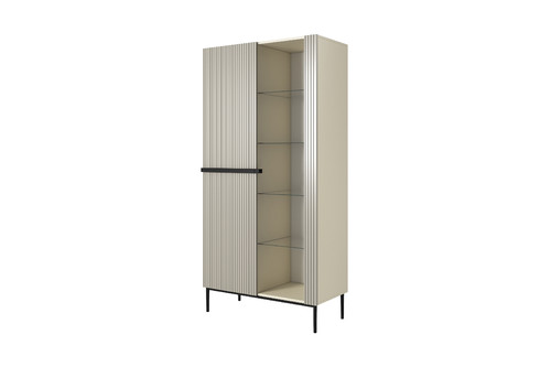 High Cabinet Display Cabinet Nicole, cashmere, black legs