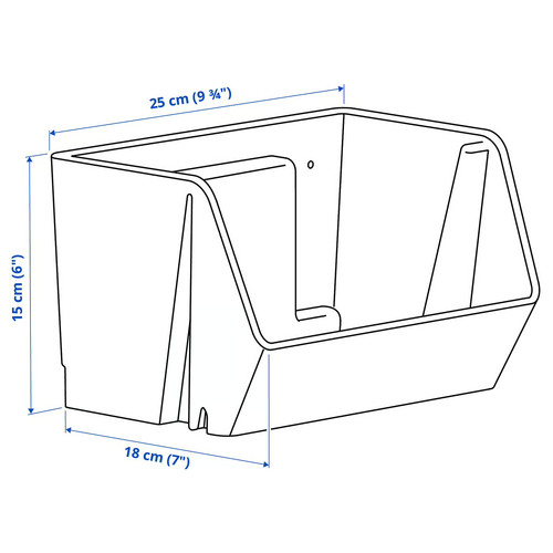 FODERTRÅG Organiser for desk/wall, bright yellow, 25x18x15 cm