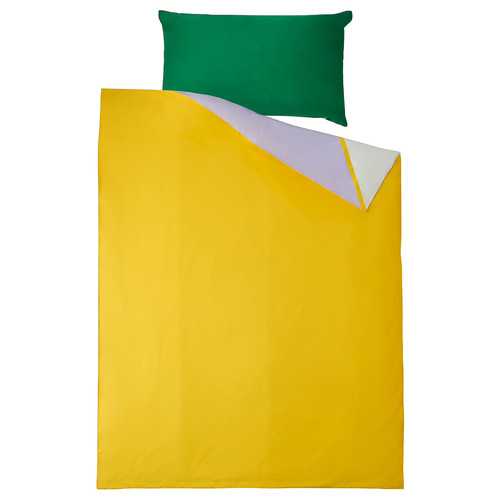 GREJSIMOJS Duvet cover and pillowcase, multicolour, 150x200/50x60 cm